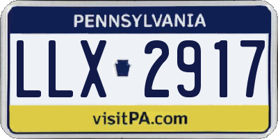 PA license plate LLX2917