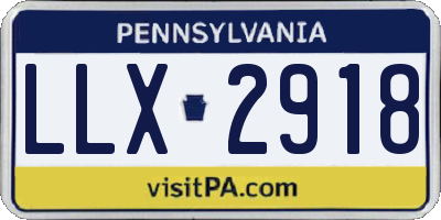 PA license plate LLX2918