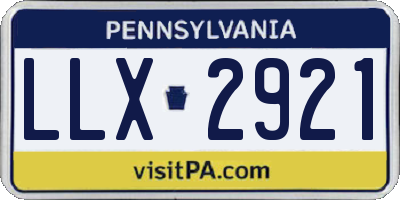 PA license plate LLX2921