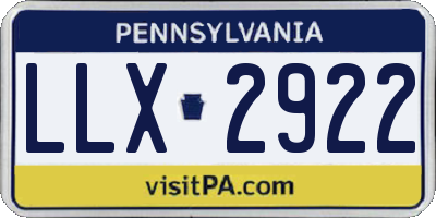 PA license plate LLX2922