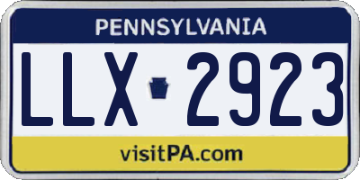 PA license plate LLX2923