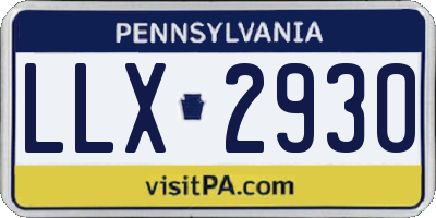 PA license plate LLX2930