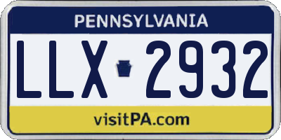 PA license plate LLX2932