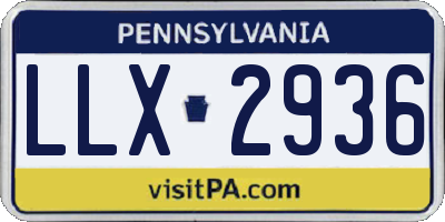 PA license plate LLX2936