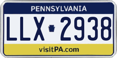 PA license plate LLX2938