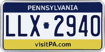 PA license plate LLX2940