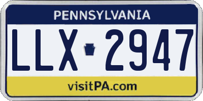 PA license plate LLX2947
