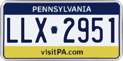 PA license plate LLX2951