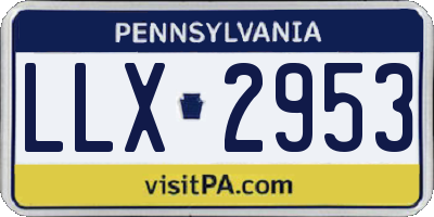PA license plate LLX2953