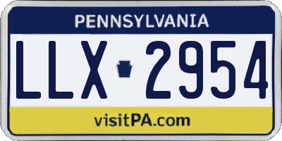 PA license plate LLX2954
