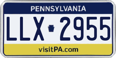 PA license plate LLX2955