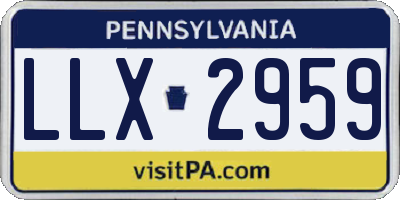 PA license plate LLX2959