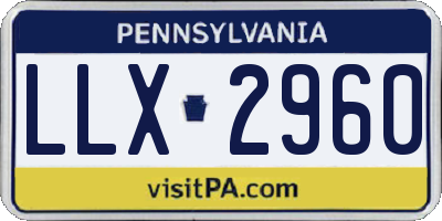 PA license plate LLX2960