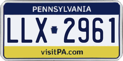 PA license plate LLX2961