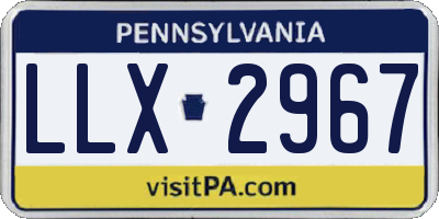 PA license plate LLX2967
