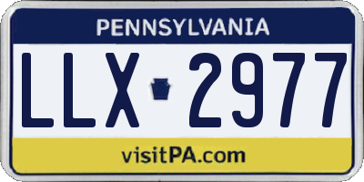 PA license plate LLX2977