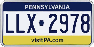 PA license plate LLX2978