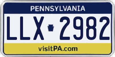 PA license plate LLX2982