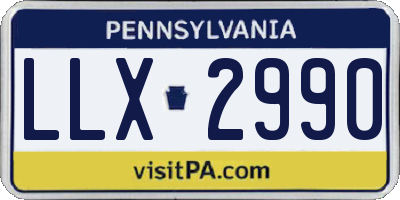 PA license plate LLX2990