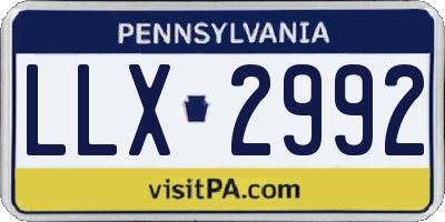 PA license plate LLX2992