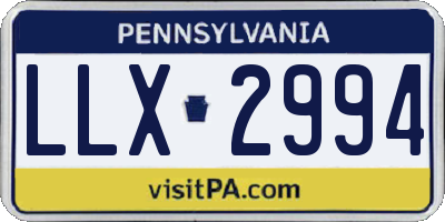 PA license plate LLX2994
