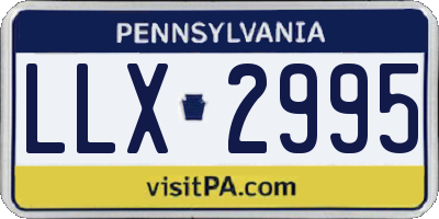 PA license plate LLX2995