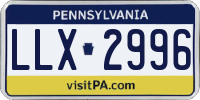 PA license plate LLX2996