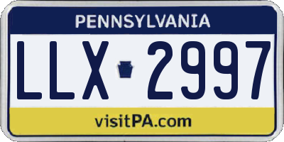 PA license plate LLX2997