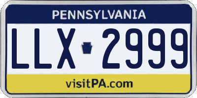 PA license plate LLX2999