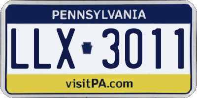 PA license plate LLX3011