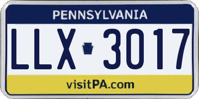 PA license plate LLX3017