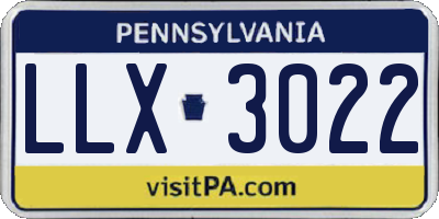 PA license plate LLX3022