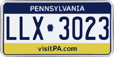PA license plate LLX3023