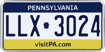 PA license plate LLX3024