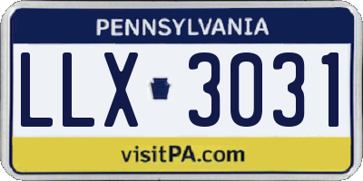 PA license plate LLX3031