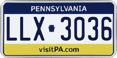 PA license plate LLX3036
