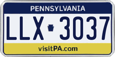 PA license plate LLX3037