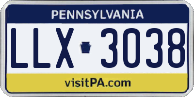 PA license plate LLX3038