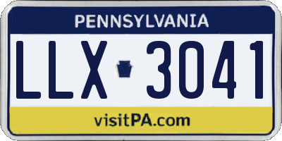 PA license plate LLX3041