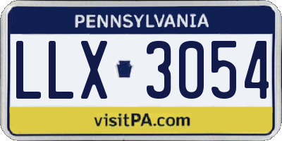 PA license plate LLX3054