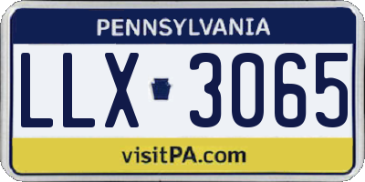 PA license plate LLX3065