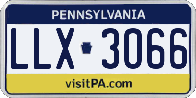 PA license plate LLX3066