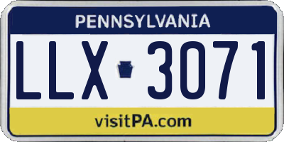 PA license plate LLX3071