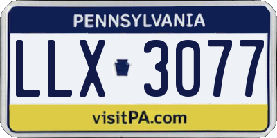PA license plate LLX3077