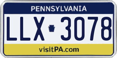 PA license plate LLX3078