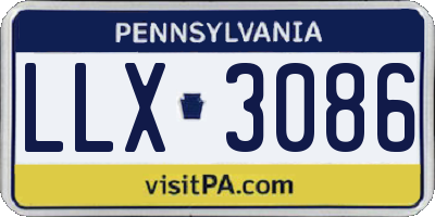PA license plate LLX3086