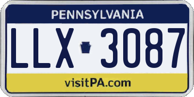 PA license plate LLX3087