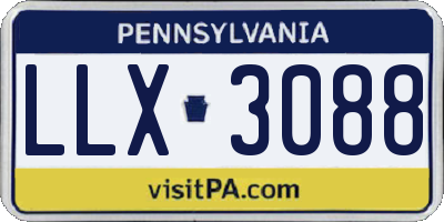 PA license plate LLX3088