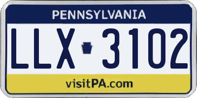 PA license plate LLX3102