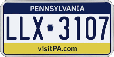 PA license plate LLX3107
